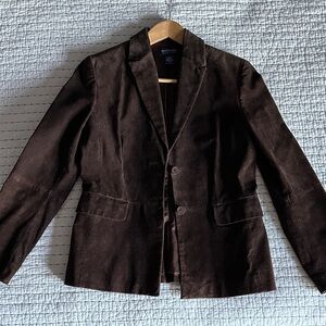 Ann Taylor Dark Brown Suede Blazer